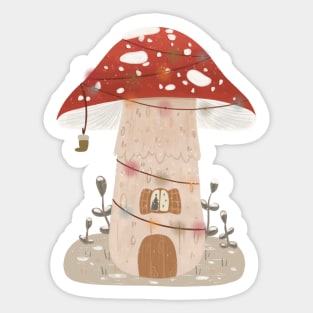 Mushroom house Sticker